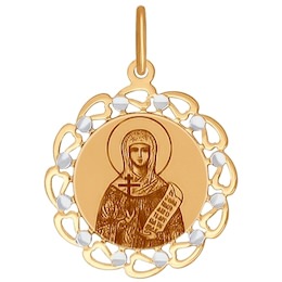 Иконка из золота с алмазной гранью и лазерной обработкой 103416
