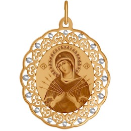 Иконка из золота с алмазной гранью и лазерной обработкой 103666