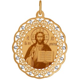Нательная иконка из золота с алмазной гранью 103669