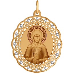 Иконка из золота с алмазной гранью и лазерной обработкой 103671