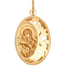Нательная иконка с изображением  Божьей Матери 104011