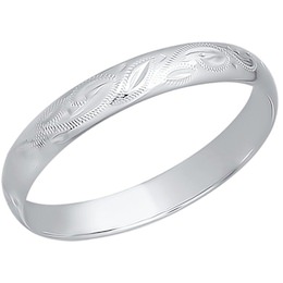 Обручальное кольцо из белого золота с гравировкой 110066