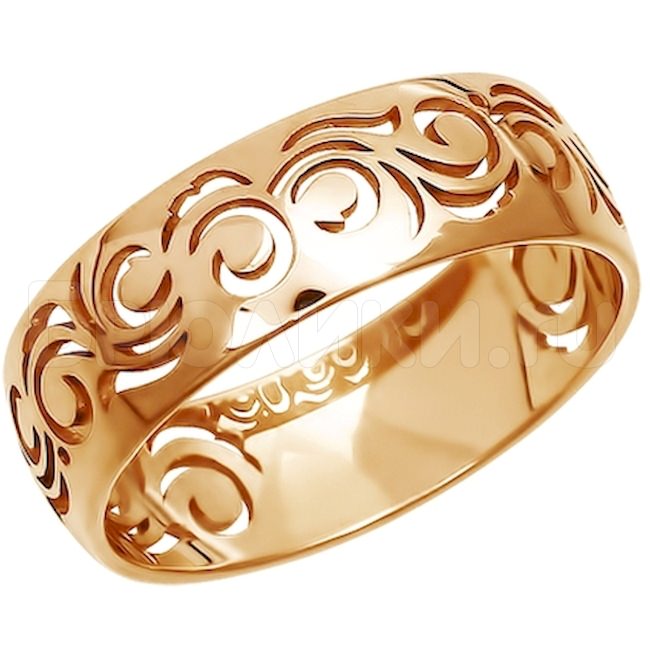 Ажурное обручальное кольцо из золота 110097