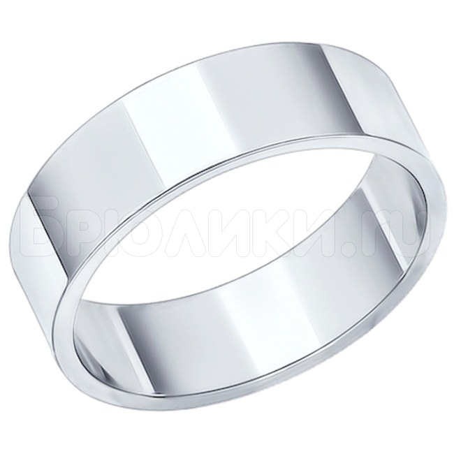 Обручальное кольцо из белого золота 110219