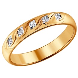 Обручальное кольцо из золота с бриллиантами 1110065