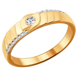 Обручальное кольцо из золота с бриллиантами 1110094