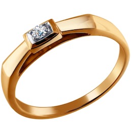 Помолвочное кольцо из золота с бриллиантом 1110123