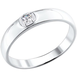 Обручальное кольцо с 1 бриллиантом 1110128