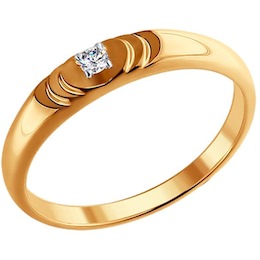 Обручальное кольцо из золота с бриллиантом 1110133