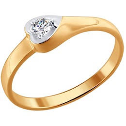 Помолвочное кольцо из золота с бриллиантом 1110139