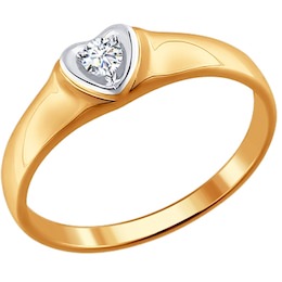 Помолвочное кольцо с сердцем 1110141