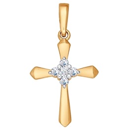 Крест из золота с бриллиантами 1120016