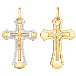 Крест из золота с бриллиантами 1120032