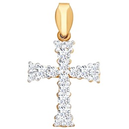 Крест из золота с бриллиантами 1120039