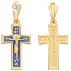 Крест из золота с эмалью с бриллиантом 1120057