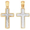 Крест из комбинированного золота с бриллиантом 1120077