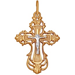 Крест из комбинированного золота 120126