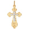 Крест из комбинированного золота с алмазной гранью 121312