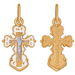 Крест из золота с эмалью 121322
