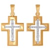 Крест из комбинированного золота 121338