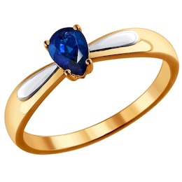 Золотое кольцо с натуральным сапфиром 2011036