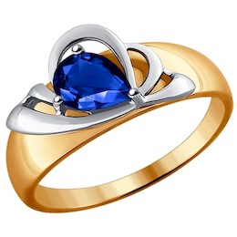 Кольцо из комбинированного золота с сапфиром 2011042