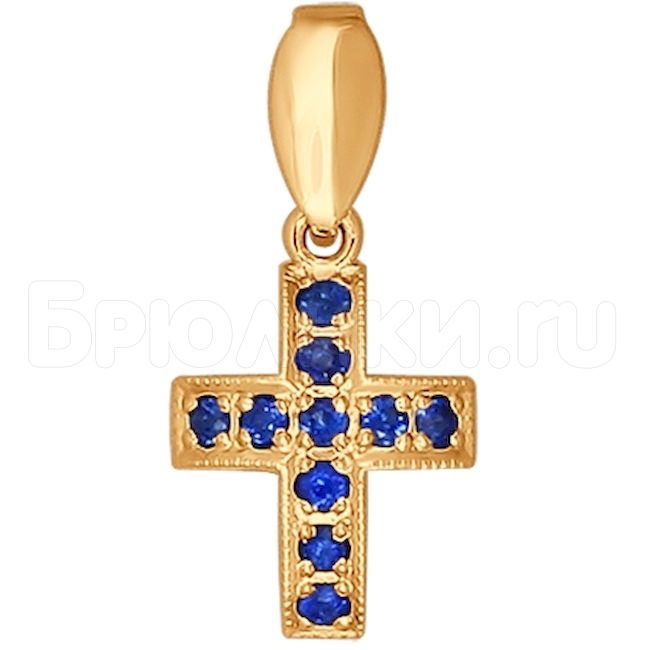 Крест из золота с сапфирами 2120012