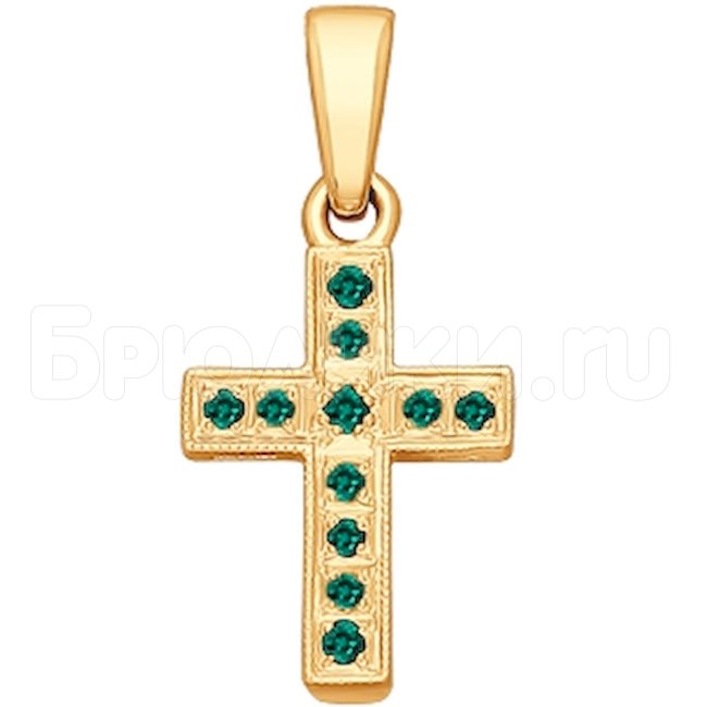 Крест из золота с изумрудами 3120006