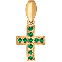Крест из золота с изумрудами 3120010