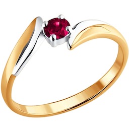 Золотое кольцо с рубином 4010029