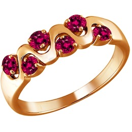Кольцо из золота с рубинами 4010048