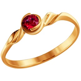 Изящное кольцо с рубином из золота 4010350
