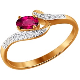 Кольцо с рубином и бриллиантами 4010368