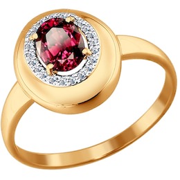 Кольцо из золота с бриллиантами и рубином 4010588