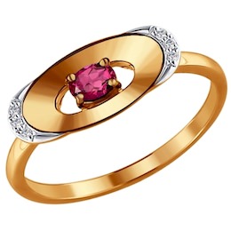 Кольцо из золота с бриллиантами и рубином 4010606