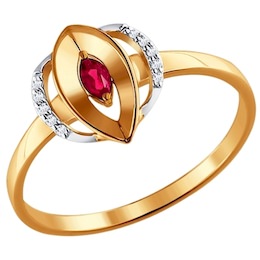 Кольцо из золота с бриллиантами и рубином 4010608