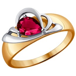 Кольцо из комбинированного золота с рубином 4010612