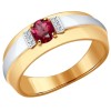 Кольцо из золота с бриллиантами и рубином 4010614