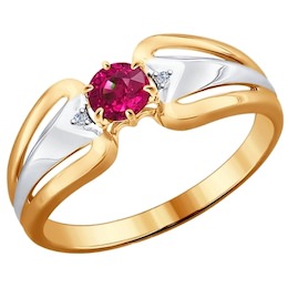 Кольцо из золота с бриллиантами и рубином 4010618