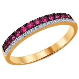 Кольцо из золота с бриллиантами и рубинами 4010619