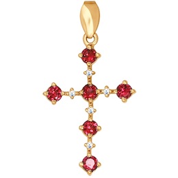 Декоративный крест c бриллиантами и рубинами 4120008