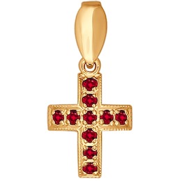Крест из золота с рубинами 4120010