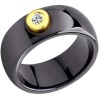 Керамическое кольцо с бриллиантом и жёлтым золотом 6015006
