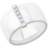 Белое керамическое кольцо с золотом и бриллиантами 6015025