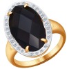 Кольцо из золота с бриллиантами и чёрным керамической вставкой 6015039