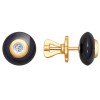 Серьги-пусеты из золота с бриллиантами и чёрными керамическими вставками 6025003