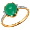Кольцо из золота с зелёным агатом 714046