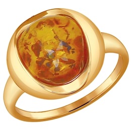 Кольцо из золота с янтарём 714412