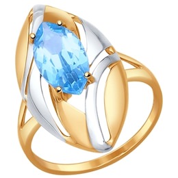 Кольцо из золота с голубым топазом 714575