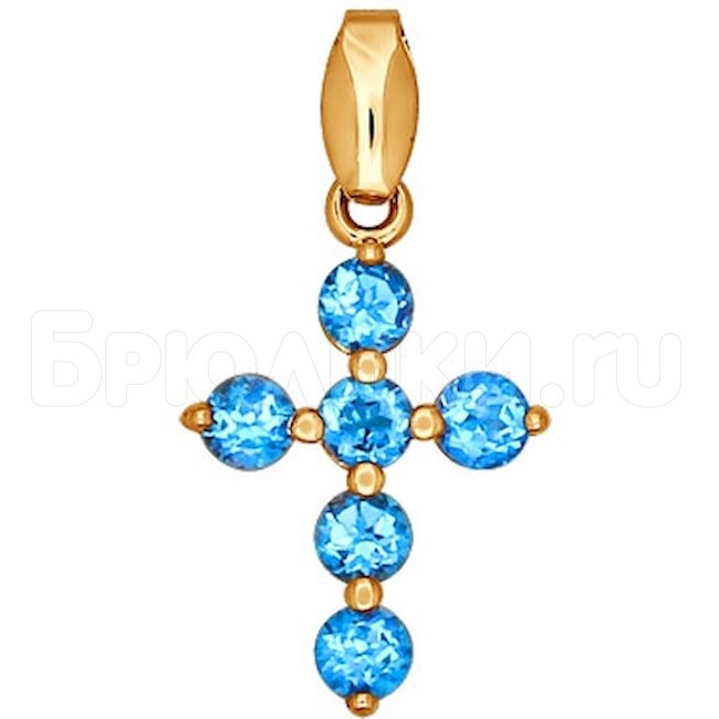 Крест из золота с топазами 730600